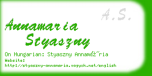 annamaria styaszny business card